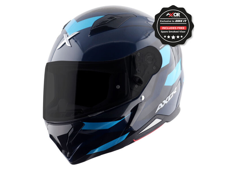 AXOR Helmet SH890 Full Face - Cornet Gloss Black Blue click to zoom image