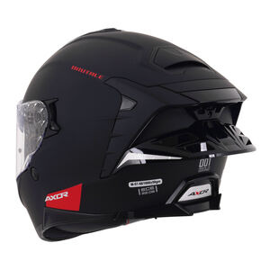 AXOR Brutale Full Face Helmet With Dual Spoiler Black Matt click to zoom image