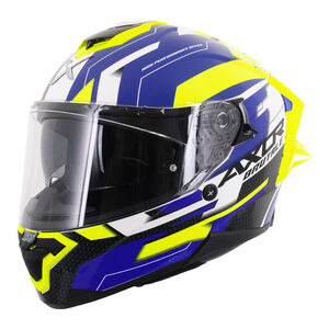 AXOR Brutale Full Face Helmet With Dual Spoiler Plexus Blue Fluo Yellow 2026