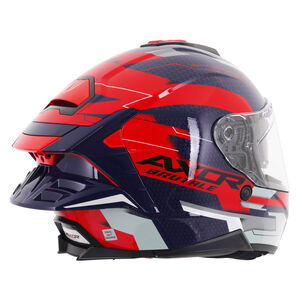 AXOR Brutale Full Face Helmet With Dual Spoiler Plexus Blue Red click to zoom image