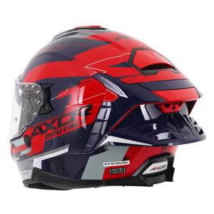 AXOR Brutale Full Face Helmet With Dual Spoiler Plexus Blue Red click to zoom image