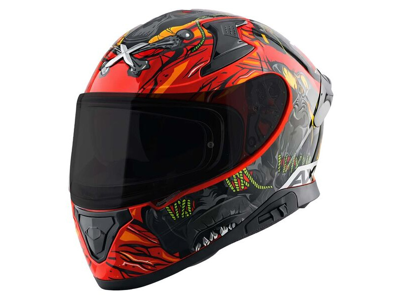 AXOR Apex Full Face Helmet Ascetic Red Grey Gloss click to zoom image
