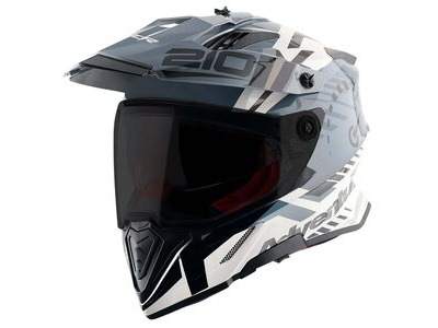 AXOR X-Cross Adventure Helmet Speedometer White Grey Gloss