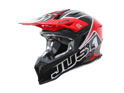Just1 J39 Motocross Helmet Thruster Red Black White Gloss