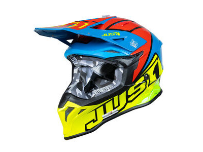 Just1 J39 Motocross Helmet Thruster Fluo Yellow Red Blue