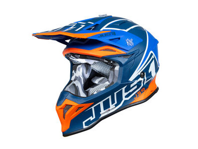 Just1 J39 Motocross Helmet Thruster White Fluo Orange Blue