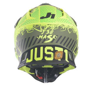 JUST1 J38 MX Helmet Mask Fluo Yellow/Black/Army Green Matt click to zoom image