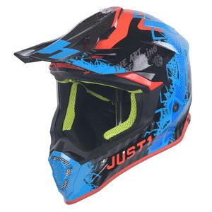 JUST1 J38 MX Helmet Mask Blue/Red/Black Gloss click to zoom image