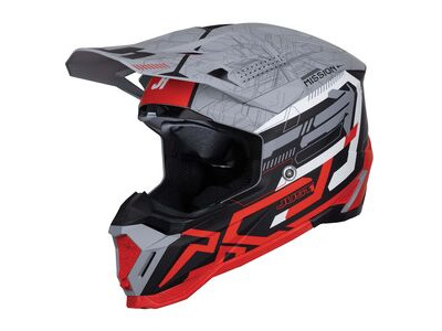 JUST1 J40 Motocross Helmet Mission Red Grey Matt
