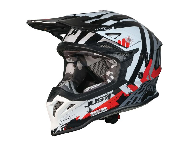 JUST1 JUST1 J39 Motocross Helmet Marshall White Red Black Gloss click to zoom image