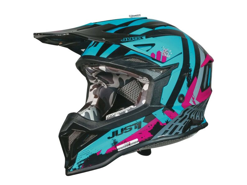 JUST1 Just1 J39 Motocross Helmet Teal Black Pink Matt click to zoom image