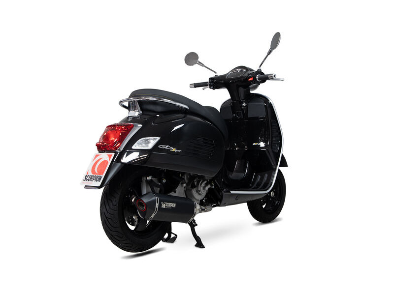 SCORPION EXHAUST Vespa GTS 125 / 300 HPE (all models) Serket Parallel Slip-on click to zoom image