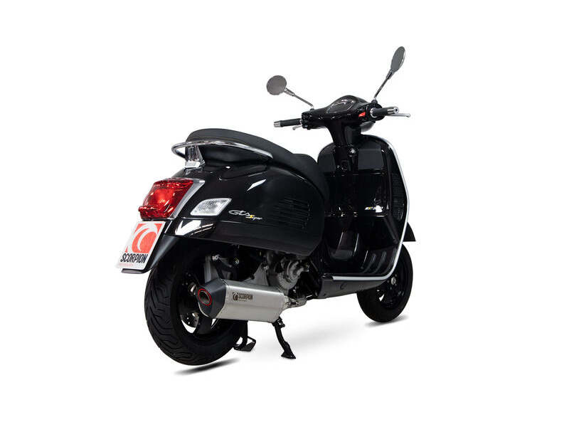 SCORPION EXHAUST Vespa GTS 125 / 300 HPE (all models) Serket Parallel Slip-on click to zoom image