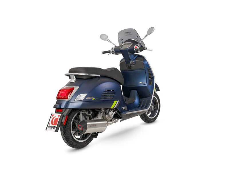 SCORPION EXHAUST Vespa GTS 300 & GTV 300 (Euro 5) European Models Only Serket Parallel Slip-on click to zoom image