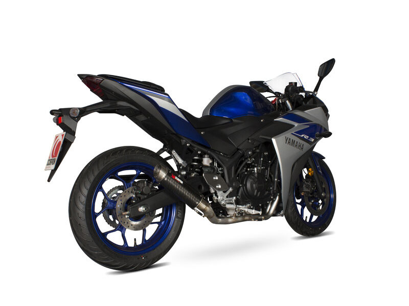 SCORPION EXHAUST Yamaha YZF-R25, 2014-19 / YZF-R3, 2015-Current RP1-GP Full System click to zoom image