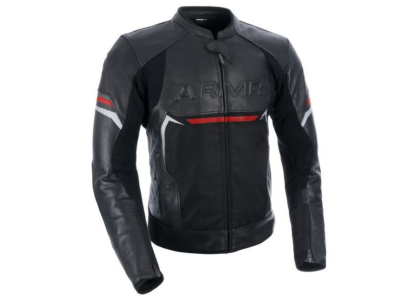 ARMR Raiden 3.0 MS Leather Jacket Black/Red click to zoom image