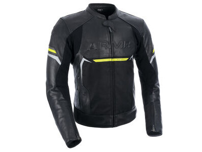 ARMR Raiden 3.0 MS Leather Jacket Black/Fluo Yellow