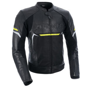ARMR Raiden 3.0 MS Leather Jacket Black/Fluo Yellow 