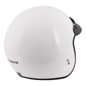STEALTH Open Face Helmet With Peak - Gloss White click to zoom image