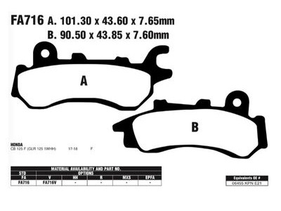 EBC BRAKES Brake Pads FA716