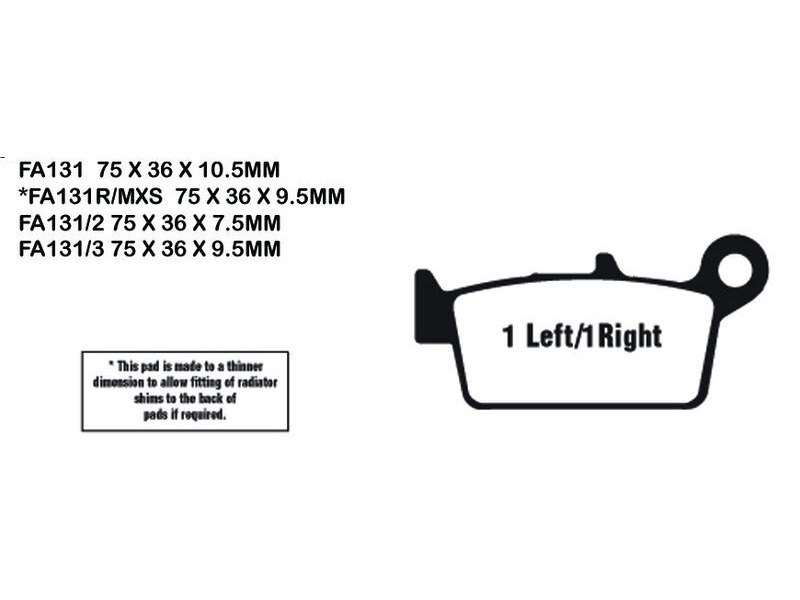 EBC BRAKES Brake Pads FA131TT click to zoom image