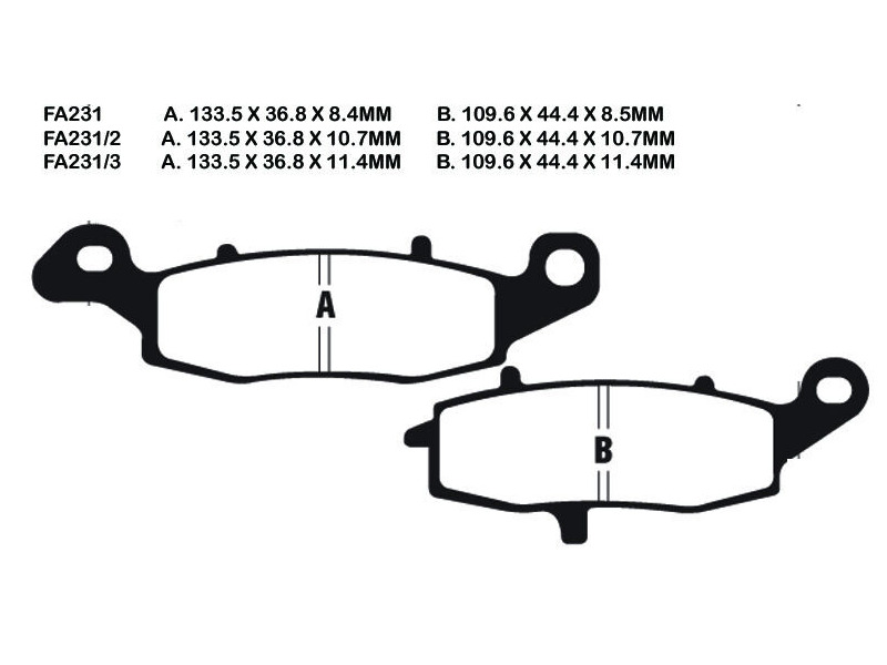 EBC BRAKES Brake Pads FA231HH click to zoom image