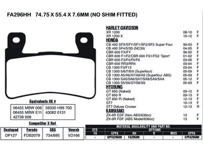 EBC BRAKES Brake Pads FA296HH