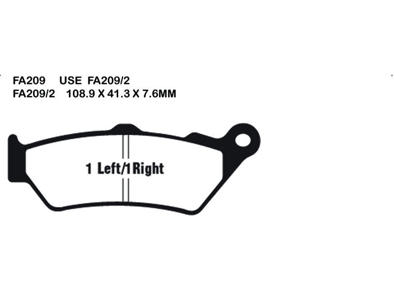 EBC BRAKES Brake Pads FA209/2 click to zoom image