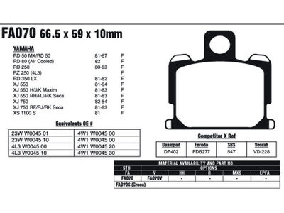 EBC BRAKES Brake Pads FA070