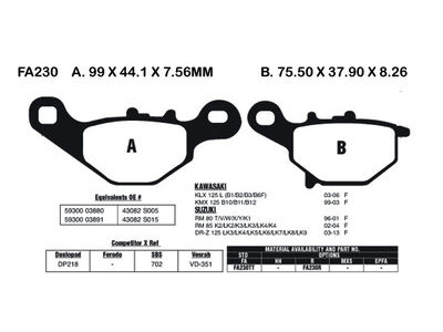 EBC BRAKES Brake Pads FA230TT-SPECIAL ORDER