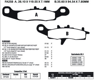 EBC BRAKES Brake Pads FA258R-SPECIAL ORDER 