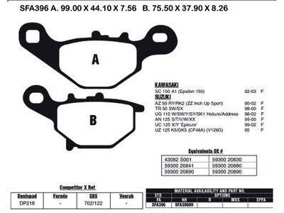 EBC BRAKES Brake Pads SFA396