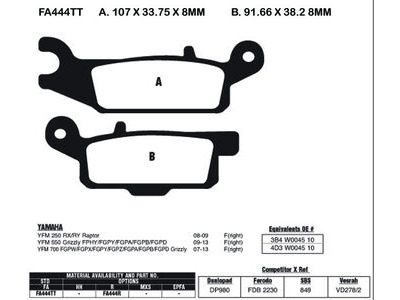 EBC BRAKES Brake Pads FA444R-SPECIAL ORDER