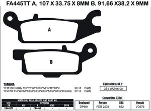 EBC BRAKES Brake Pads FA445R-SPECIAL ORDER 