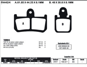 EBC BRAKES Brake Pads EPFA442/4HH (4 Pcs Per Set) 