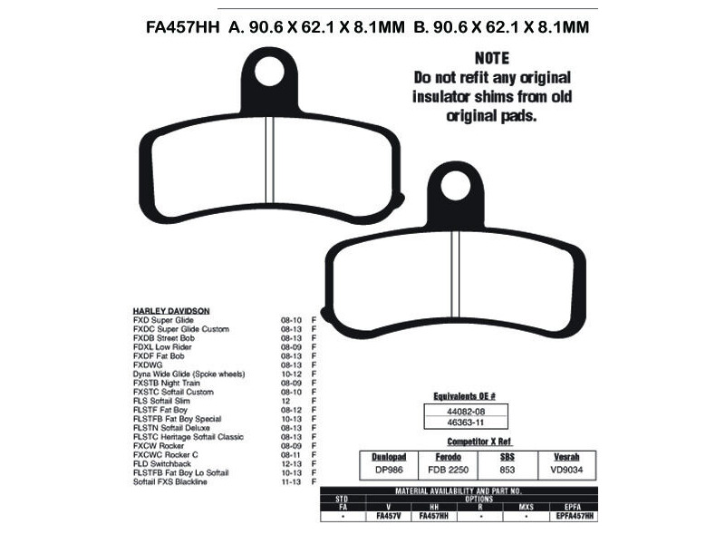 EBC BRAKES Brake Pads EPFA457HH click to zoom image