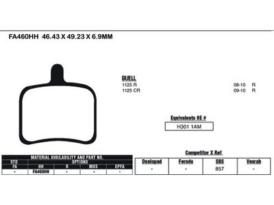 EBC BRAKES Brake Pads FA460HH-SPECIAL ORDER