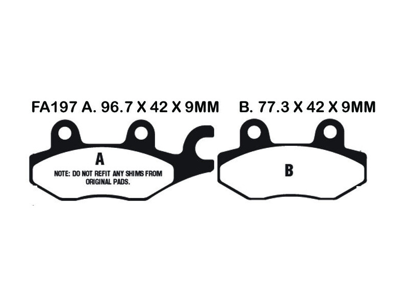 EBC BRAKES Brake Pads SFA197 click to zoom image