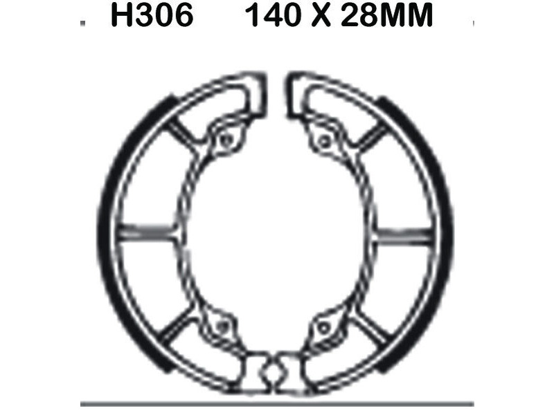 EBC BRAKES Brake Shoes H306 click to zoom image