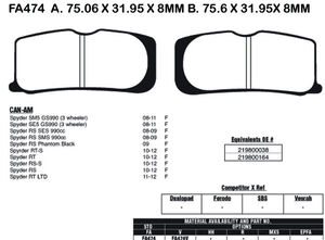 EBC BRAKES Brake Pads FA474-SPECIAL ORDER 