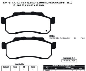 EBC BRAKES Brake Pads FA476TT-SPECIAL ORDER 