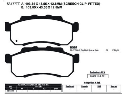 EBC BRAKES Brake Pads FA477TT-SPECIAL ORDER