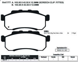 EBC BRAKES Brake Pads FA477TT-SPECIAL ORDER 