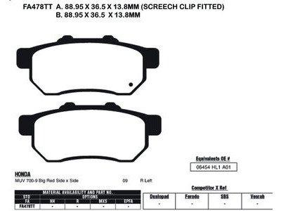 EBC BRAKES Brake Pads FA478TT-SPECIAL ORDER