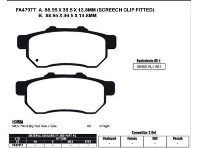 EBC BRAKES Brake Pads FA479TT-SPECIAL ORDER