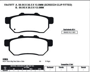 EBC BRAKES Brake Pads FA479TT-SPECIAL ORDER 