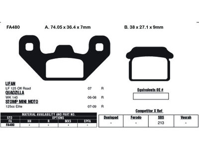 EBC BRAKES Brake Pads FA480