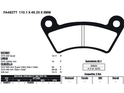 EBC BRAKES Brake Pads FA482R-SPECIAL ORDER