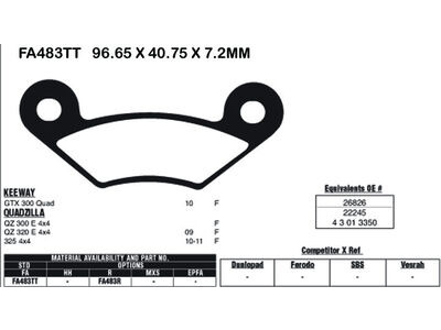 EBC BRAKES Brake Pads FA483TT-SPECIAL ORDER