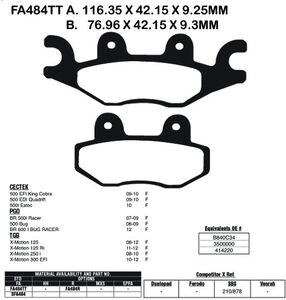 EBC BRAKES Brake Pads FA484TT-SPECIAL ORDER 